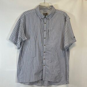 Drake Waterfowl Men's FeatherLite Plaid Button Down Shirt S/S Blue White Vented